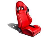 Full Reclinable PVC Leather Red Black Racing Seat Adjustable Sliders Passenger Right Side