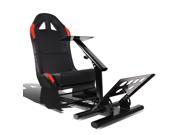 Racing Seat Driving Simulator Cockpit Adjustable Gaming Chair Steering Wheel Pedal Gear Shifter Mount Red