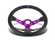 350mm Purple 6 Bolt Spoke Purple Stitched PVC Leather Racing Steering Wheel