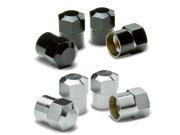 Hexagon Brass Alloy Coated Polished Silver Chrome Tire Valve Stem Caps Pack of 4