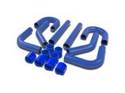 UNIVERSAL 8PC 2.75 ALUMINUM FMIC INTERCOOLER PIPING SILICONE HOSE T CLAMP BLUE