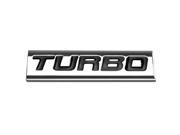Chrome Finish Metal Emblem Turbo Badge Black Letter