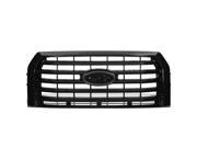 BLACK ABS HORIZONTAL MESHED FRONT UPPER BUMPER GRILLE GUARD FOR 15 16 FORD F150