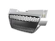 For 06 09 Audi TT ABS Plastic RS Honeycomb Mesh Style Front Grille Chrome Typ 8J Mk2 Pre Facelift 07 08