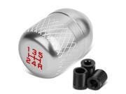 Universal 5 Speed Silver Anodized Aluminum Netted Racing Shift Knob