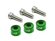 Pack of 3 J2 Engineering Aluminum Engine Ignition Distributor Metric Cup Washer Bolt Kit Green Honda Acura