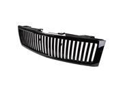 For 07 13 Chevy Silverado 1500 ABS Plastic Vertical Style Front Upper Grille Black 2nd Gen GM GMT900 08 09 10 11 12