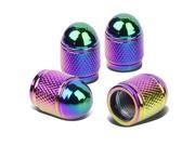 Bullet Style Polished Aluinum Rainbow Color Tire Vavle Stem Caps Pack of 4