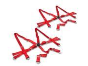 Universal 6 Point Racing Seat Belt Harness Camlock Buckle Pack of 2 Red