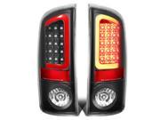 For 02 06 Dodge Ram 3rd Gen Pair of Red 3D LED Bar Black Housing Clear Lens Brake Tail Lights 03 04 05