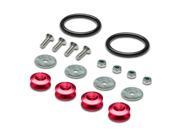 Pack of 4 J2 Engineering Aluminum Front Rear Trunk Bumper Quick Release Fastener Hatch Kit Red