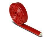 Red Heat Shielded Fire Sleeve for Oil Fuel Lines Electrical Wiring 6mm X 1 Ft
