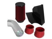 For 96 00 Chevy GMC C K Series GMT400 5.0 5.7L V8 Silver Cold Air Intake Pipe Heat Shield Red Filter 97 98 99