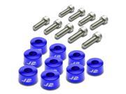Pack of 9 J2 Engineering Aluminum Header Exhaust Manifold Cup Washer Bolt Kit Blue Honda Acura