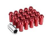 20 Piece M12 x 1.5 Extended Aluminum Alloy Wheel Lug Nuts Adapter Key Red