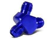 6 AN MALE FLARE Y BLOCK ADAPTER COUPLER 2X 6AN BLUE ALUMINUM FUEL OIL FITTING
