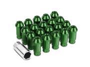 20 Piece M12 x 1.5 Extended Aluminum Alloy Wheel Lug Nuts Adapter Key Green
