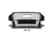 For 13 15 Audi Q3 Quattro PQ35 A5 Glossy Black ABS Honeycomb RS Style Front Bumper Grill 14