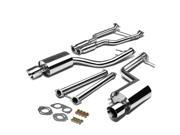 J2 Engineering Dual 4 Rolled Tip Catback Exhaust System For 14 15 Lexus IS250 IS350