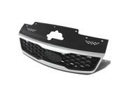 For 10 11 Kia Rio ABS Plastic OEM Black Honeycomb Mesh Tiger Nose Style Chrome Front Grille 2nd Gen JB Facelifted