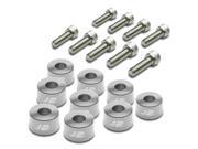 Pack of 9 J2 Engineering Aluminum Header Exhaust Manifold Cup Washer Bolt Kit Silver Honda Acura