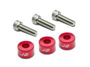 Pack of 3 J2 Engineering Aluminum Engine Ignition Distributor Metric Cup Washer Bolt Kit Red Honda Acura