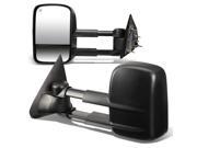 For 14 17 Silverado Sierra GMT K2XX Pair of Black Powered Heated Glass Manual Extenable Side Towing Mirrors 15 16