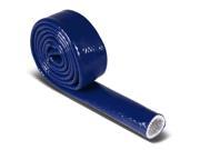 Blue Heat Shielded Fire Sleeve for Oil Fuel Lines Electrical Wiring 22mm X 1 Ft