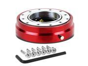 6 Hole Push Pin Style 1 Thick Steering Wheel Short Quick Release Hub Adapter Red