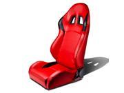 Full Reclinable PVC Leather Red Black Racing Seat Adjustable Sliders Driver Left Side
