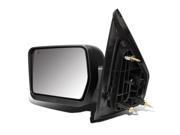 For 04 14 Ford F150 Black Powered Heated Signal Glass Manual Folding Side Towing Mirror Left 08 09 10 11 12 13