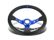 350mm Blue 6 Bolt Spoke Blue Stitched PVC Leather Racing Steering Wheel