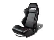 TYPE R FULLY RECLINABLE PVC LEATHER RACING SEAT MOUNTING SLIDER DRIVER LEFT SIDE