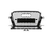 For 13 16 Audi Q5 SQ5 MLB MLP Glossy Black ABS Honeycomb RS Style Front Bumper Grill 14 15