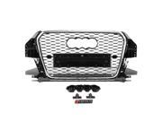 For 13 15 Audi Q3 Quattro PQ35 A5 Chrome Trim ABS Honeycomb RS Style Front Bumper Grill 14