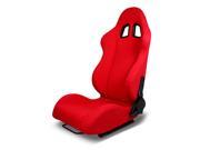 FULLY RECLINABLE UPHOLSTERY SPORTS RACING SEAT MOUNT SLIDER RED DRIVER LEFT SIDE