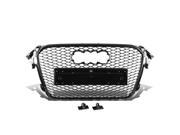 For 12 16 Audi A4 Quattro S4 B8.5 Glossy Black ABS Honeycomb RS Style Front Bumper Grille 13 14 15