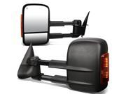 For 03 07 Tahoe Yukon Pair of Black Powered Heated Signal Glass Manual Extenable Side Towing Mirrors 04 05 06