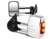 For 14 17 Silverado 1500 2500 3500 Pair of Powered Turn Signal Glass Extenable Chrome Side Towing Mirrors 15 16