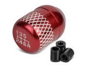 Universal 6 Speed Red Anodized Aluminum Netted Racing Shift Knob
