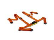 Universal Orange Nylon 4 Point Racing Seat Belt Harness Buckle Pack of 1