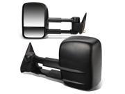 For 99 06 Silverado Sierra Pair of Black Textured Telescoping Manual Extenable Side Towing Mirrors 00 01 02 03 04 05