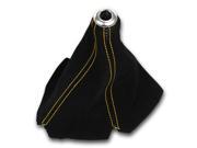 UNIVERSAL MT MANUAL TRANSMISSION SHIFT SHIFTER BOOT BLACK SUEDE YELLOW STITCHES