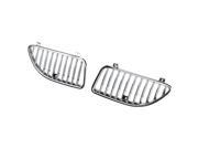 For 99 04 Pontiac Grand Am ABS Plastic Vertical Front Upper Grille Chrome 5th Gen N body Pre Facelift 00 01 02 03