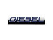 Chrome Finish Metal Emblem Diesel Badge Blue Letter