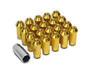20 Piece M12 x 1.5 Extended Aluminum Alloy Wheel Lug Nuts Adapter Key Gold