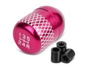 Universal 5 Speed Pink Anodized Aluminum Netted Racing Shift Knob