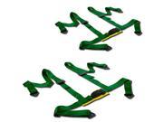 Universal Green Nylon 4 Point Racing Seat Belt Harness Buckle Pack of 2