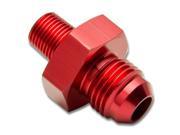 6AN Anodized T 6061 Aluminum Red Straight Oil Line Fitting Adapter 1 8 27 NPT