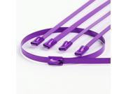 5pcs 12 300mm Long Stainless Steel Wrap Cable Zip Tie Purple